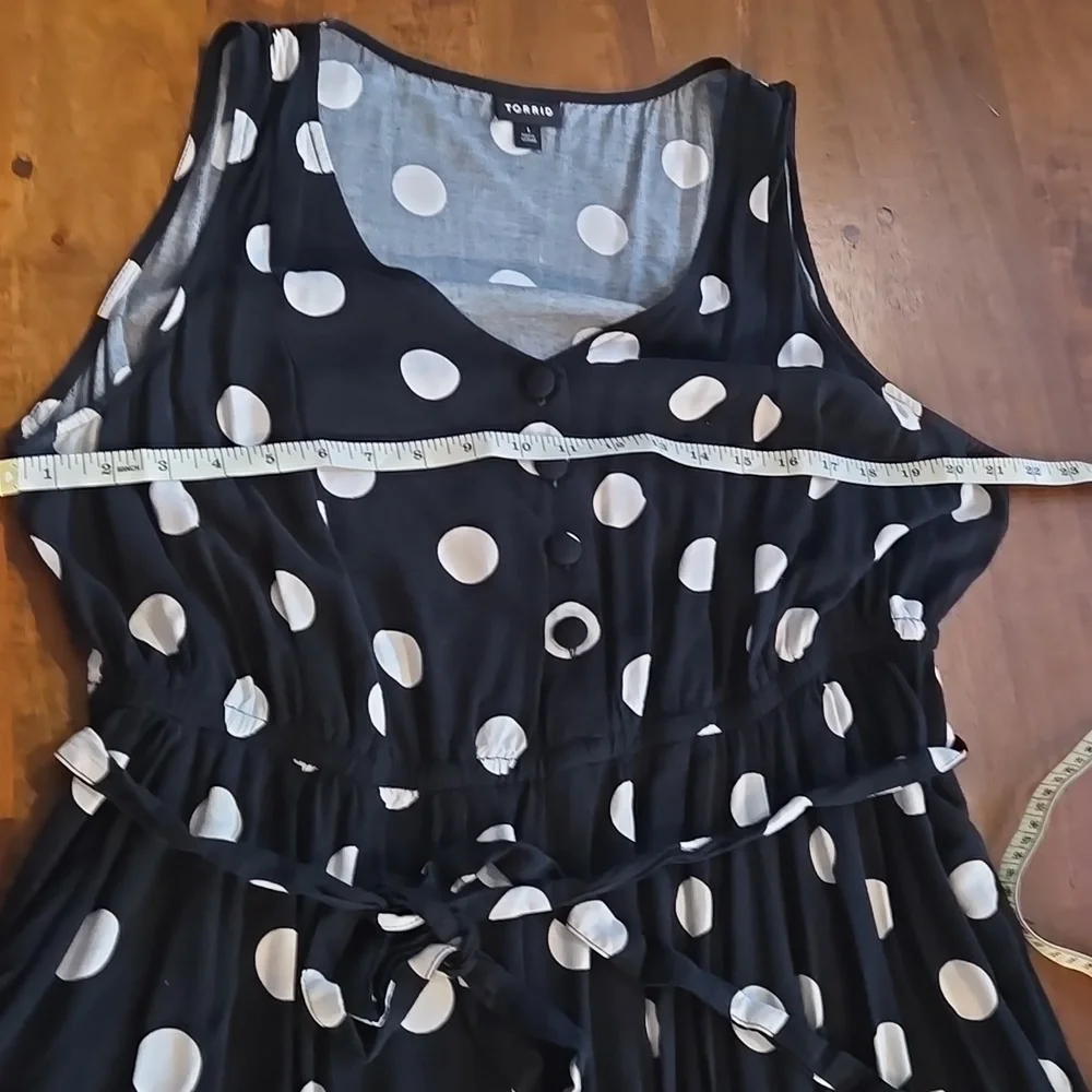 Torrid Black And White Polka Dot Midi Dress Size 1X - Picture 7 of 15